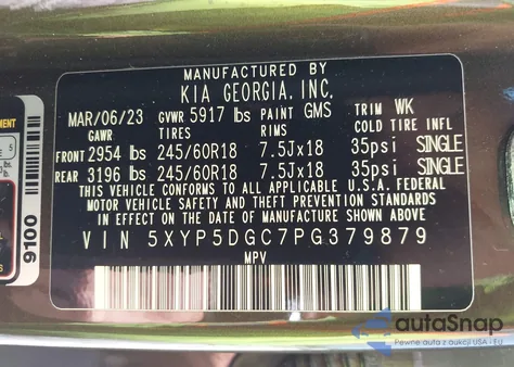 2023 Kia Telluride Sx X-Pro из США, поврежденный, VIN 5XYP5DGC7PG379879